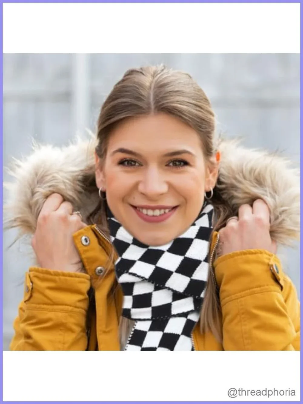 Wool Checkerboard Plaid Scarf for Women Winter Warm Cold Weather Wrap Shawl